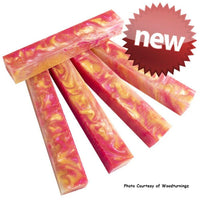 3/4" x 3/4" x 5" Pen Blank Strawberry Lemonade Acrylester #134 - Wood Acrylic Supply
