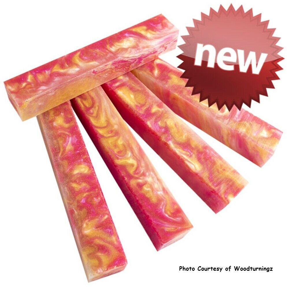 3/4" x 3/4" x 5" Pen Blank Strawberry Lemonade Acrylester #134 - Wood Acrylic Supply