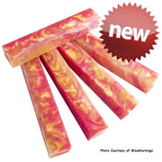 3/4" x 3/4" x 5" Pen Blank Strawberry Lemonade Acrylester #134 - Wood Acrylic Supply