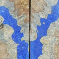 Hybrid Mallee Burl-Blue (2 pc) Knife Scales 3/16" x 3/4" x 5" - (27) - Wood Acrylic Supply