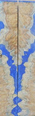 Hybrid Mallee Burl-Blue (2 pc) Knife Scales 3/16