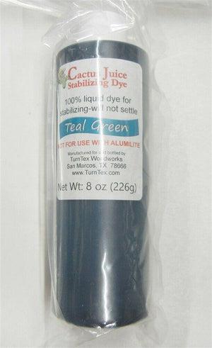 Teal Green Cactus Juice Stabilizing Dye 8 oz net weight by TurnTex Woodworks - Wood Acrylic Supply