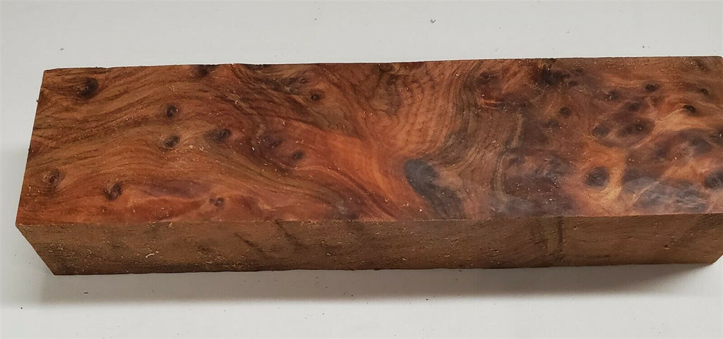 Thuya Burl Eyed (1 pc) Knife Blank/Hidden Tang 1" x 1 1/2" x 6" - (4) - Wood Acrylic Supply