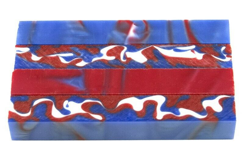 4th of July Camo Acrylic Pen Blank 3/4"x3/4"x5" BTWPBM1143 (1 pc) - Wood Acrylic Supply