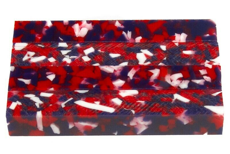 Patriotic Confetti Acrylic Pen Blank 3/4"x3/4"x4" BTWPBM1122SHORT4 (1 pc)