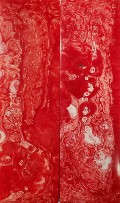 Acrylic Resin Snow Flake Red Knife Scales 1/4