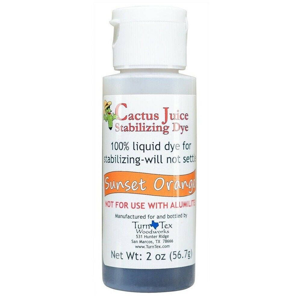 Sunset Orange Cactus Juice Stabilizing Dye 2 oz net weight by TurnTex Woodworks - Wood Acrylic Supply