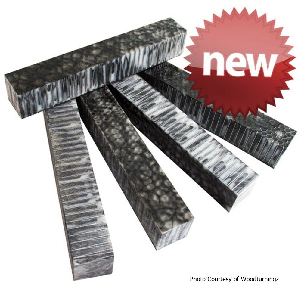 Combz Pen Blank #01 - Silver & Black 7/8" sq x 5" - Wood Acrylic Supply