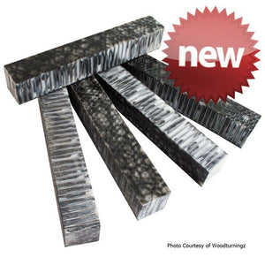 Combz Pen Blank #01 - Silver & Black 7/8" sq x 5" - Wood Acrylic Supply