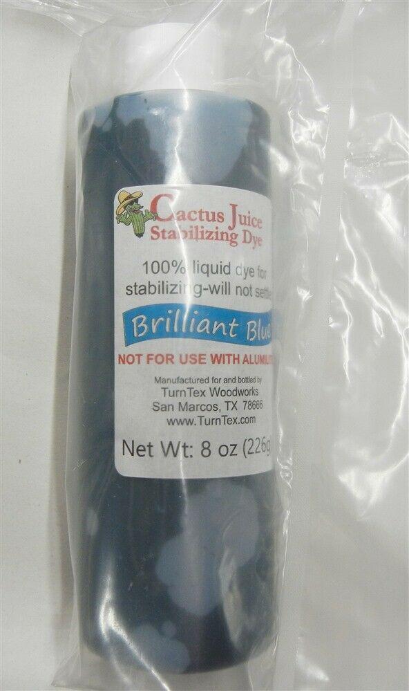 Brilliant Blue Cactus Juice Stabilizing Dye 8 oz net weight by TurnTex Woodworks - Wood Acrylic Supply