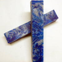 Blue & White Acrylester #36 1" x 1" x 5" Pen Blank (1 pc)