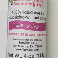 Red Wine Cactus Juice Stabilizing Dye (1) 4 oz bottle TurnTex Woodworks
