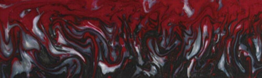 Red Damascus Acrylester #122 (2 pc) Knife Scales 3/16" x 1 1/2" x 6" - Wood Acrylic Supply