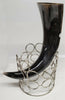 Buffalo Horn w a 5" Round Chrome Square Dark Stand