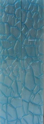 Light Aqua Designed Acrylic (2 pc) Knife Scaless 3/16" x 1" x 6" - 0431