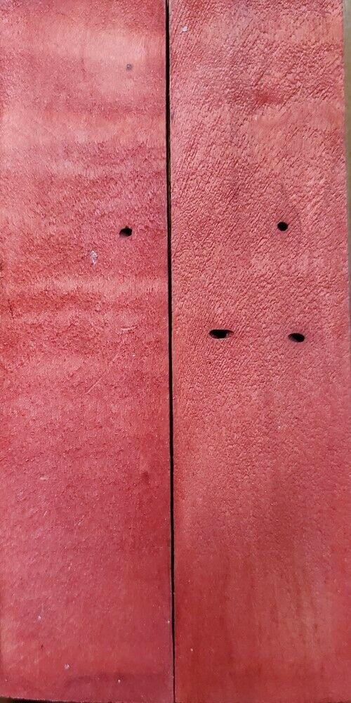 Box Elder w Red Dye (2 pc) Knife Scales 1/4" x 1 1/2" x 6" - 1248 - Wood Acrylic Supply
