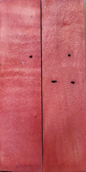Box Elder w Red Dye (2 pc) Knife Scales 1/4" x 1 1/2" x 6" - 1248 - Wood Acrylic Supply