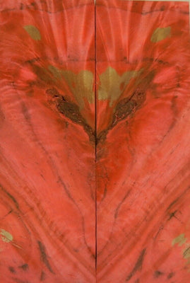 Maple Hard Burl Stabilized Pink Dye (2 pc) Knife Scales 3/8
