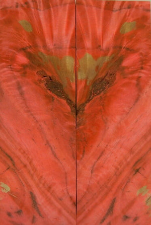 Maple Hard Burl Stabilized Pink Dye (2 pc) Knife Scales 3/8" x 2" x 6" - (25) - Wood Acrylic Supply