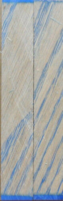Hybrid Tiger Oak-Blue (2 pc) Knife Scales 1/4
