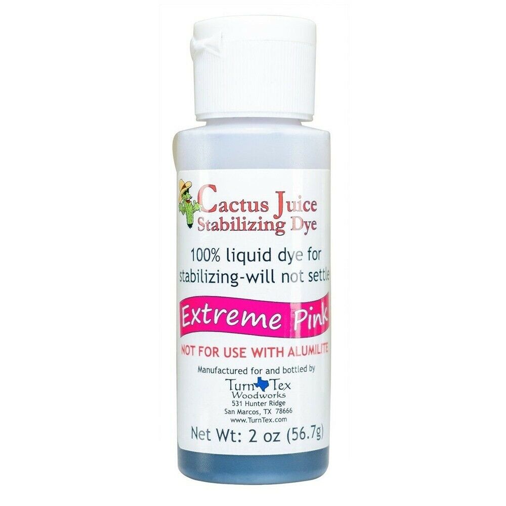 Extreme Pink Cactus Juice Stabilizing Dye 2 oz net weight by TurnTex Woodworks - Wood Acrylic Supply