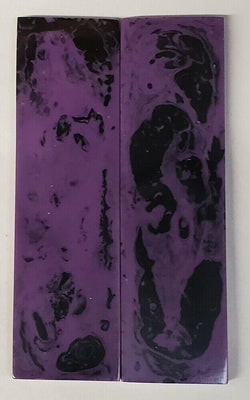 Acrylic Resin Amethyst & Black Knife Scales 1/4