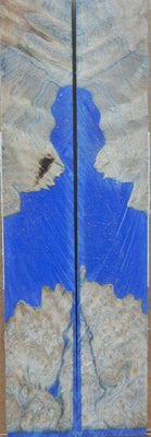 Hybrid Mallee Burl-Blue (2 pc) Knife Scales 3/16