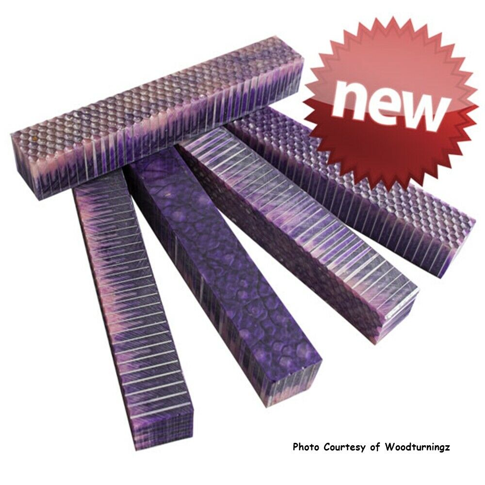 Combz Pen Blank #04 - Purple & Pink 3/4" sq x 5" - Wood Acrylic Supply