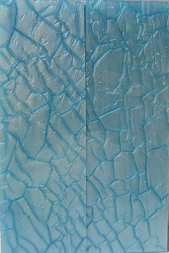Light Aqua Designed Acrylic (2 pc) Razor Knife Scaless 3/16" x 2" x 6" - 0433