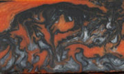1 1/2" x 1 1/2" x 2 7/8" Bottle Stopper Orange Damascus Acrylester #125 - Wood Acrylic Supply