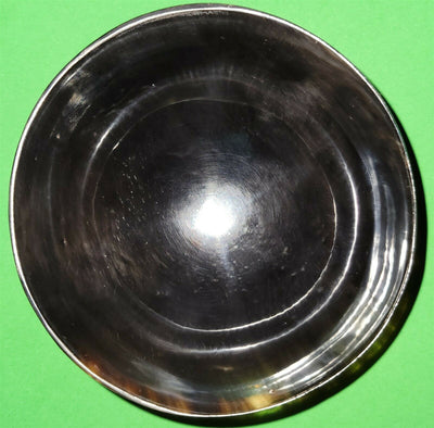 Polished buffalo horn bowl measuring 4