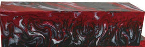 1" x 1 1/2" x 6" Knife Blank (1 pc) Red Damascus Acrylester #122