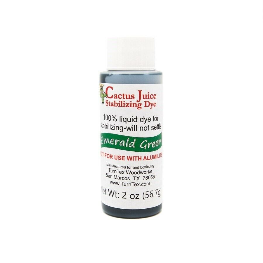 Emerald Green Cactus Juice Stabilizing Dye 2 oz net weight by TurnTex Woodworks - Wood Acrylic Supply