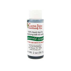Emerald Green Cactus Juice Stabilizing Dye 2 oz net weight by TurnTex Woodworks - Wood Acrylic Supply