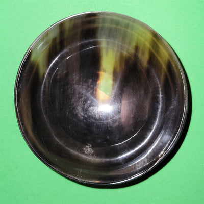 Polished buffalo horn bowl measuring 4
