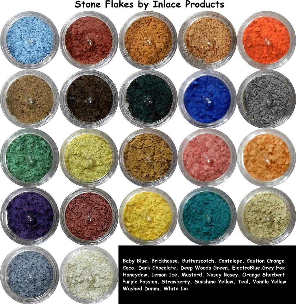 Stone Flakes for Resin Mixing 22 pc Assortment Kit 3 Gram Jars Inlace Inlay