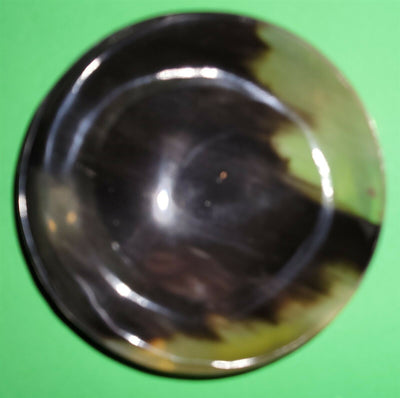 Polished buffalo horn bowl measuring 5