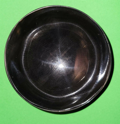 Polished buffalo horn bowl measuring 4